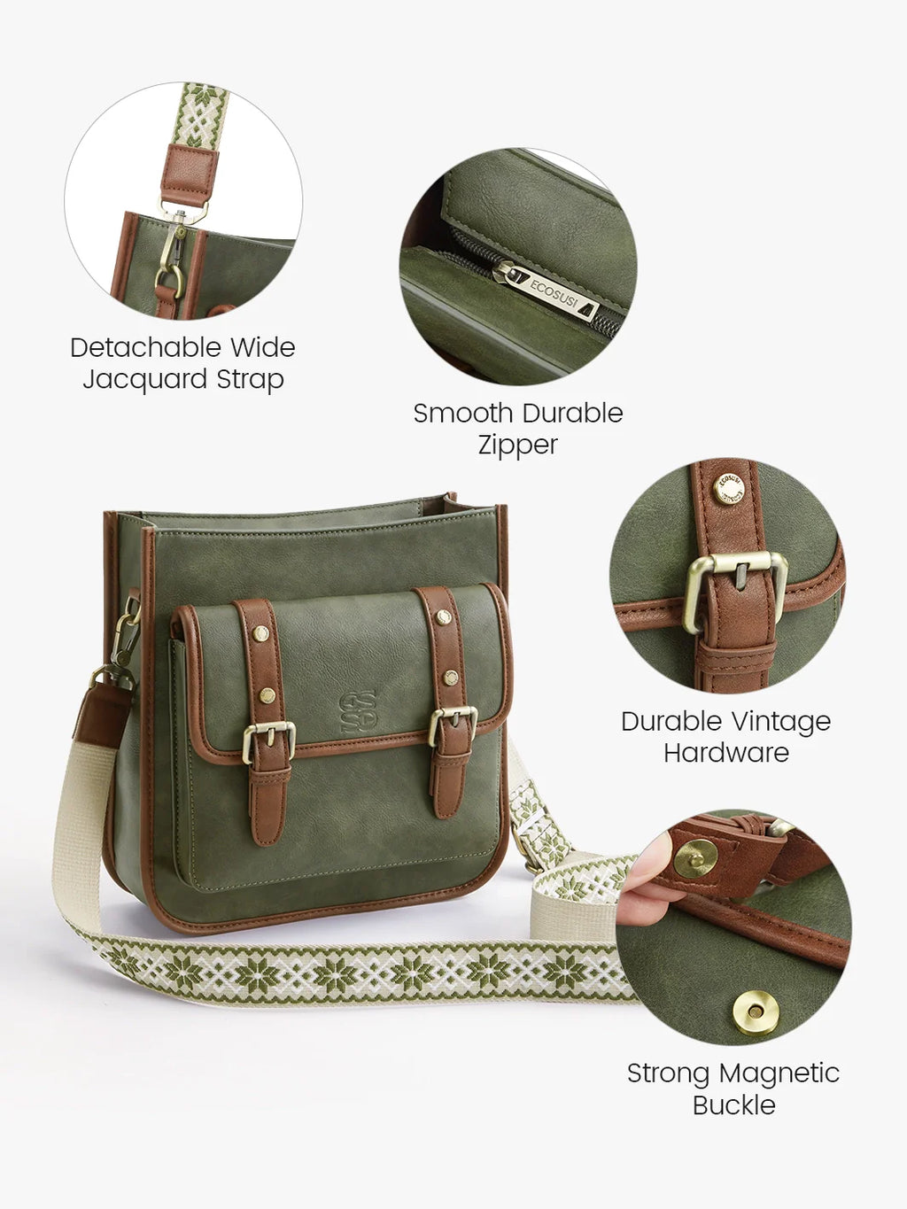 Sophie Vegan Leather Everyday Crossbody Bag