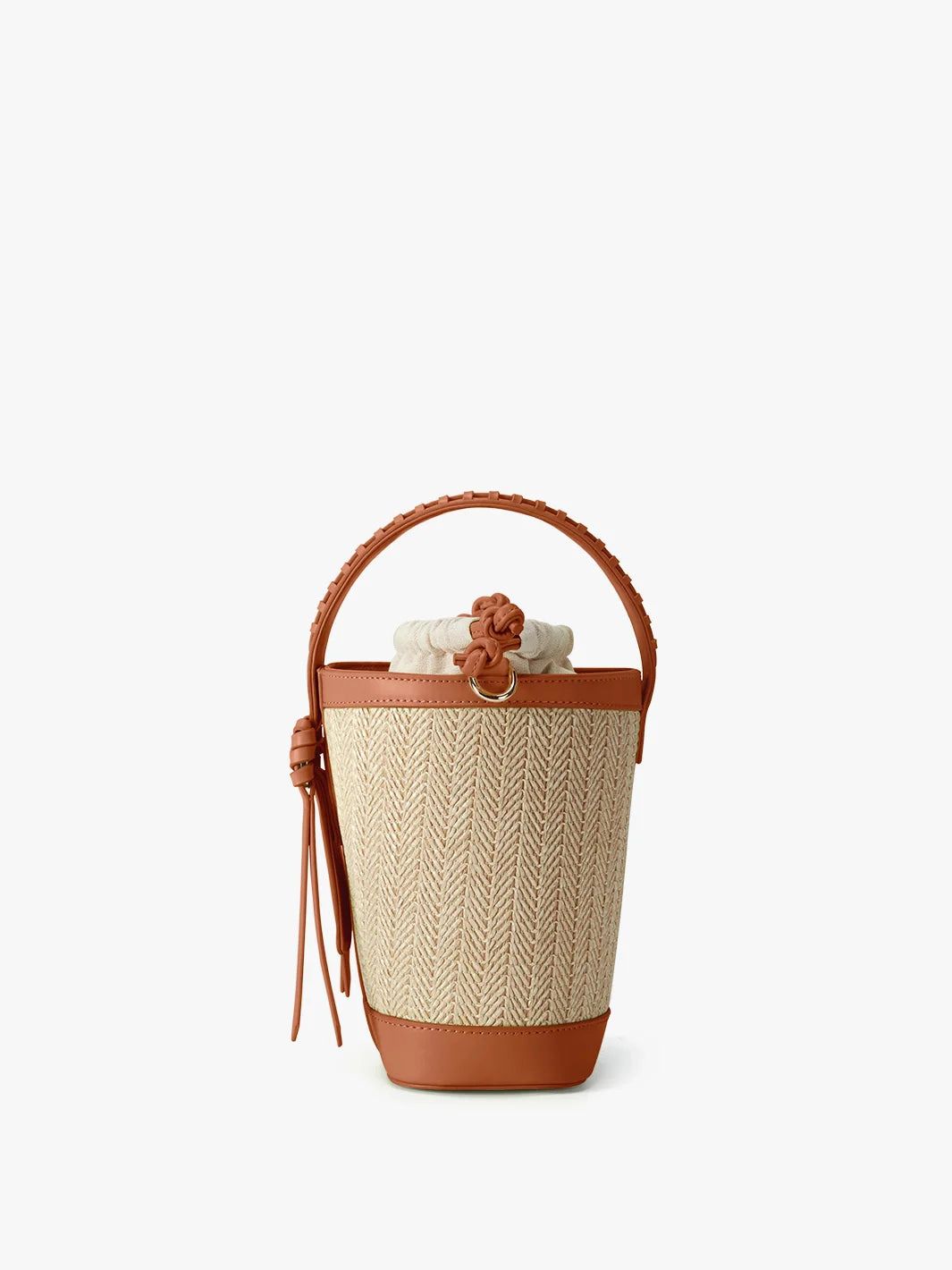 Marina Raffia Straw Bucket Bag