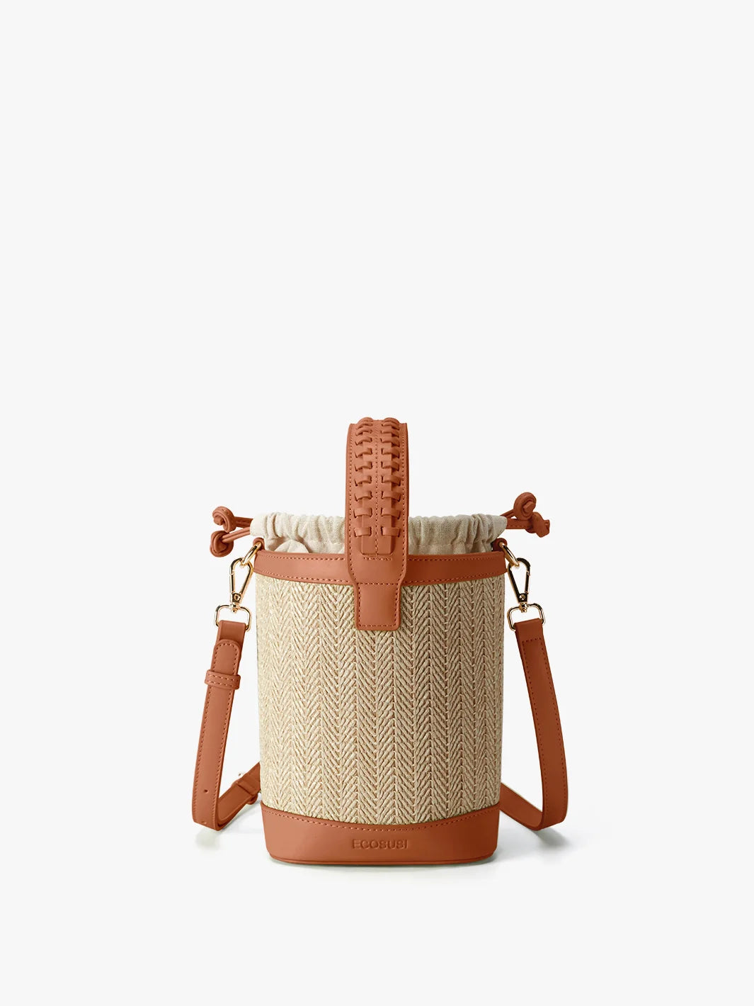 Marina Raffia Straw Bucket Bag
