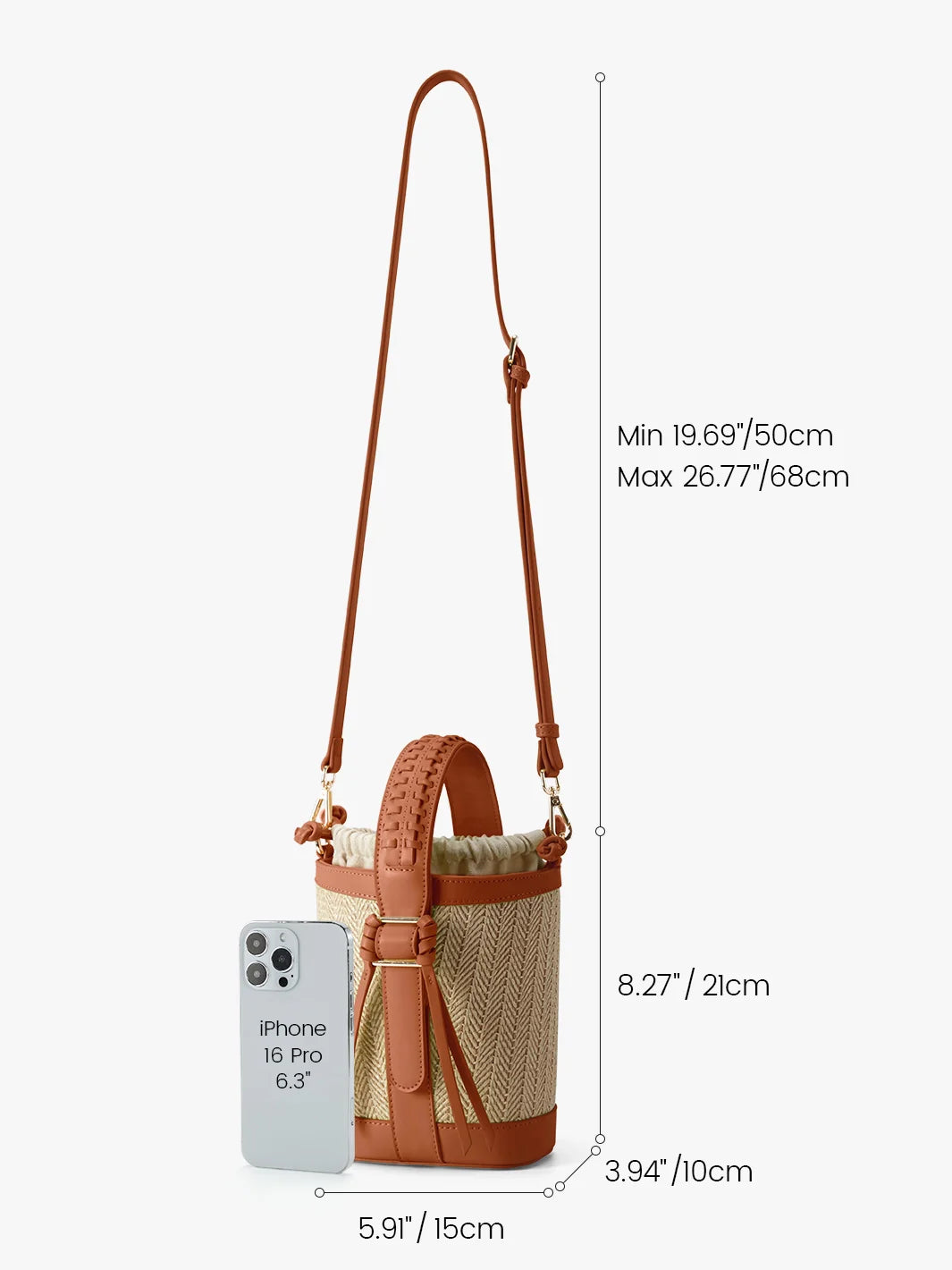 Marina Raffia Straw Bucket Bag