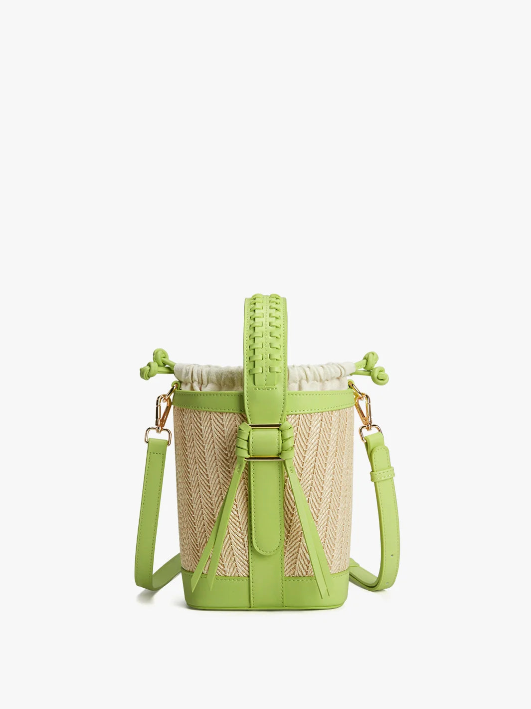 Marina Raffia Straw Bucket Bag