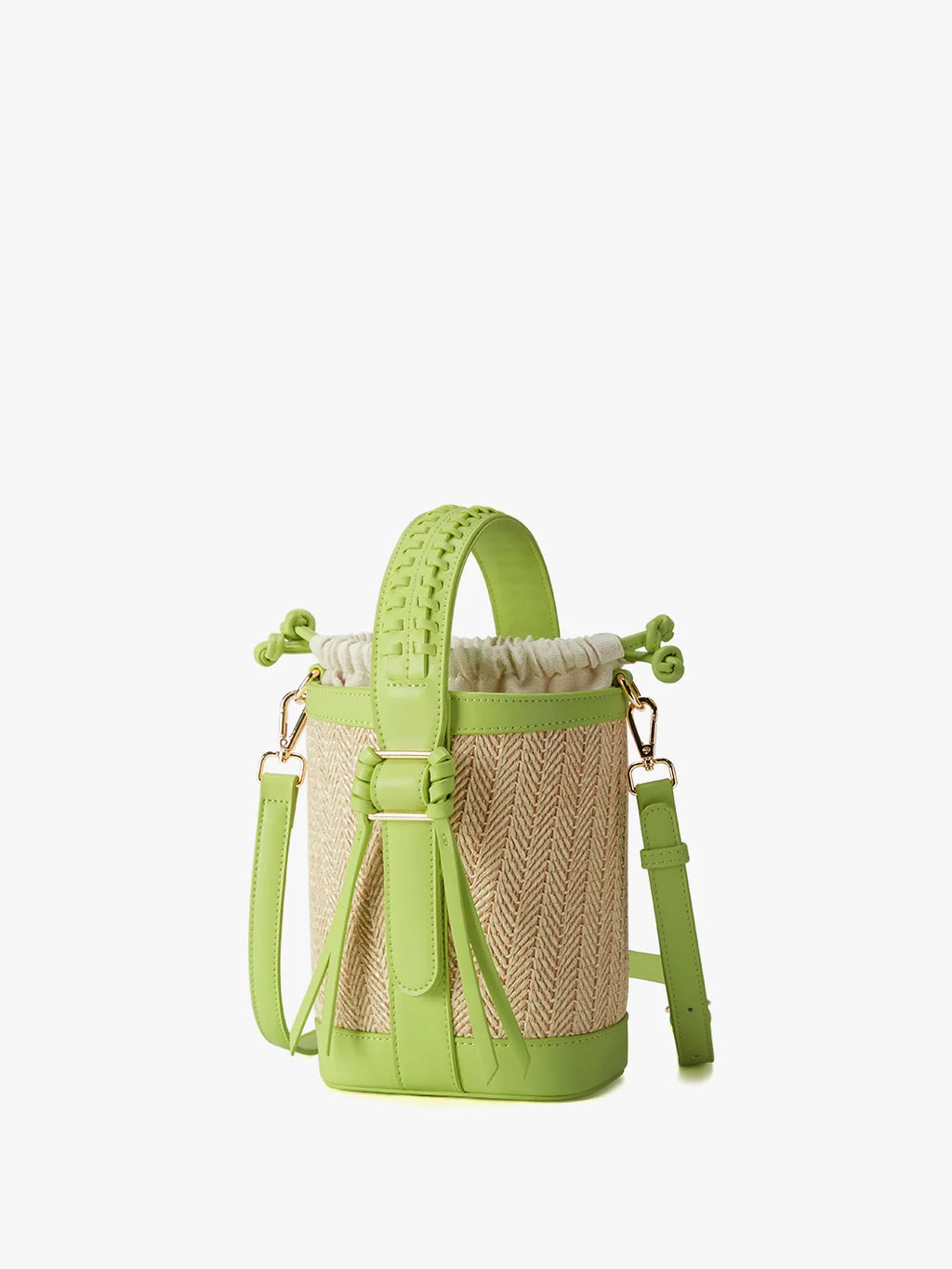 Marina Raffia Straw Bucket Bag