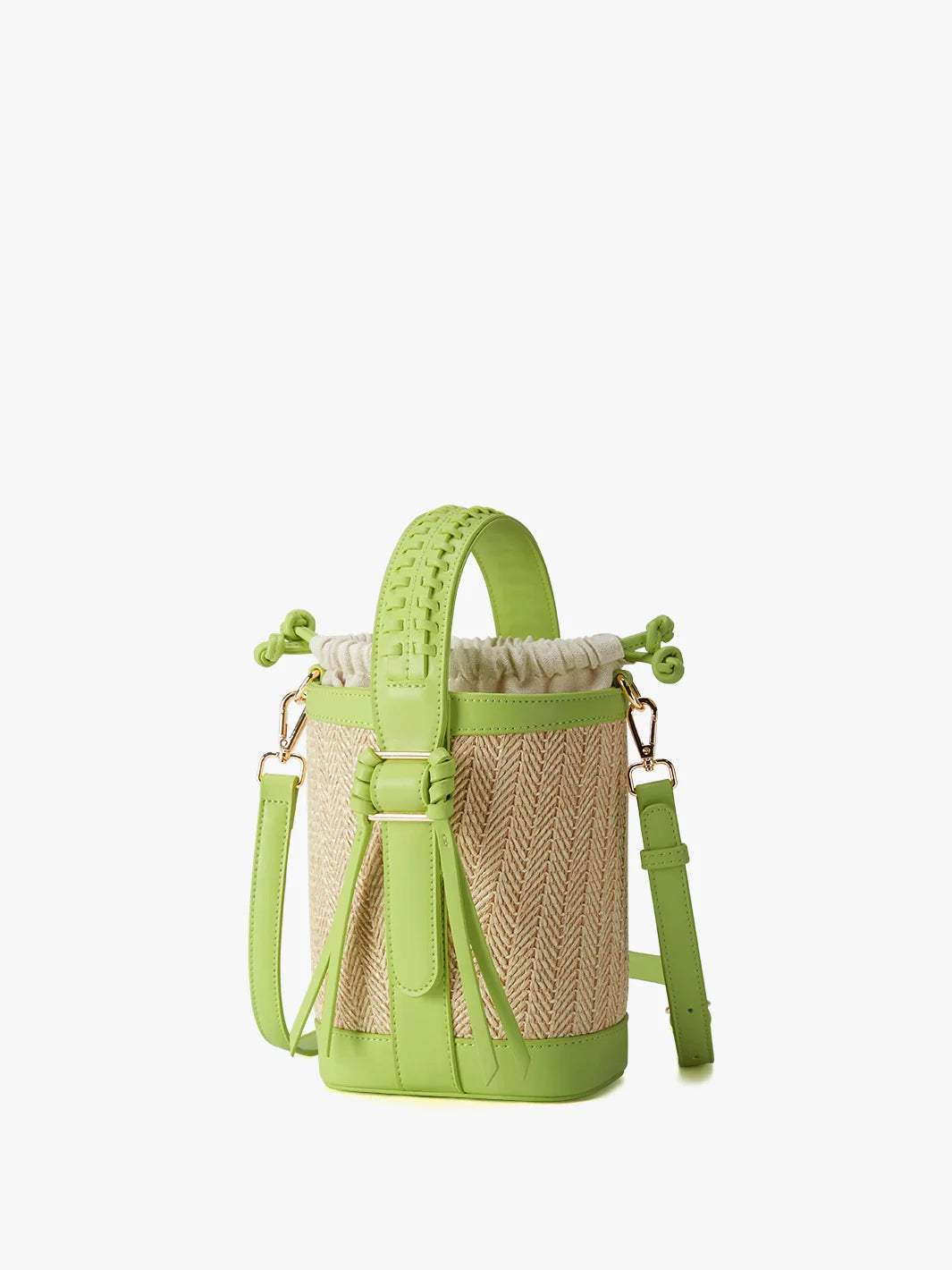 Marina Raffia Straw Bucket Bag