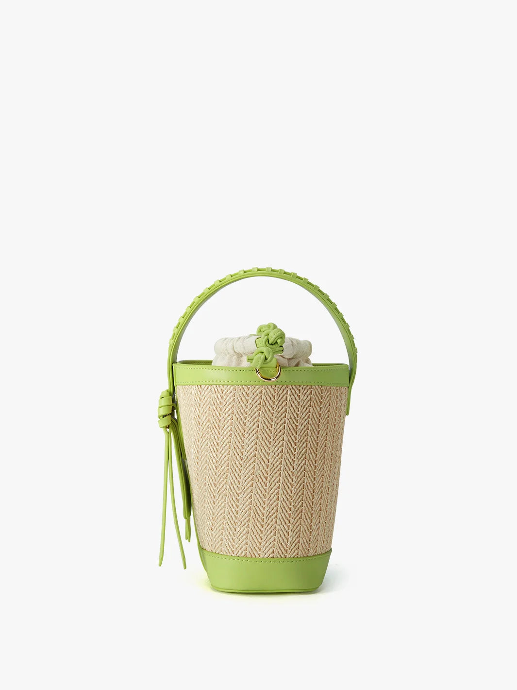 Marina Raffia Straw Bucket Bag
