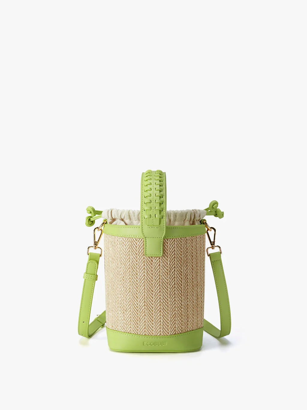 Marina Raffia Straw Bucket Bag