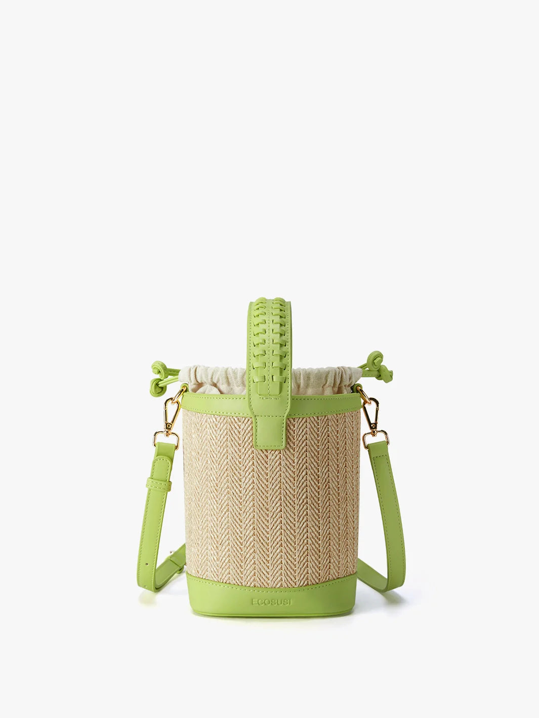 Marina Raffia Straw Bucket Bag