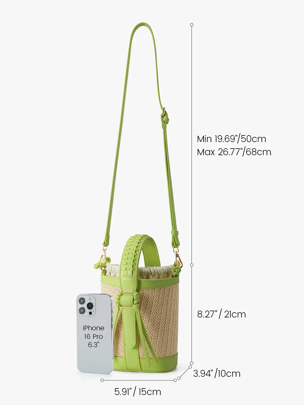 Marina Raffia Straw Bucket Bag