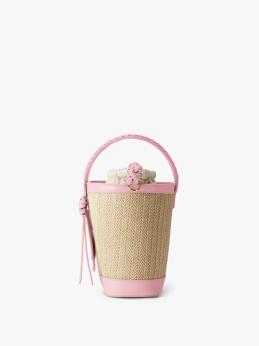 Marina Raffia Straw Bucket Bag
