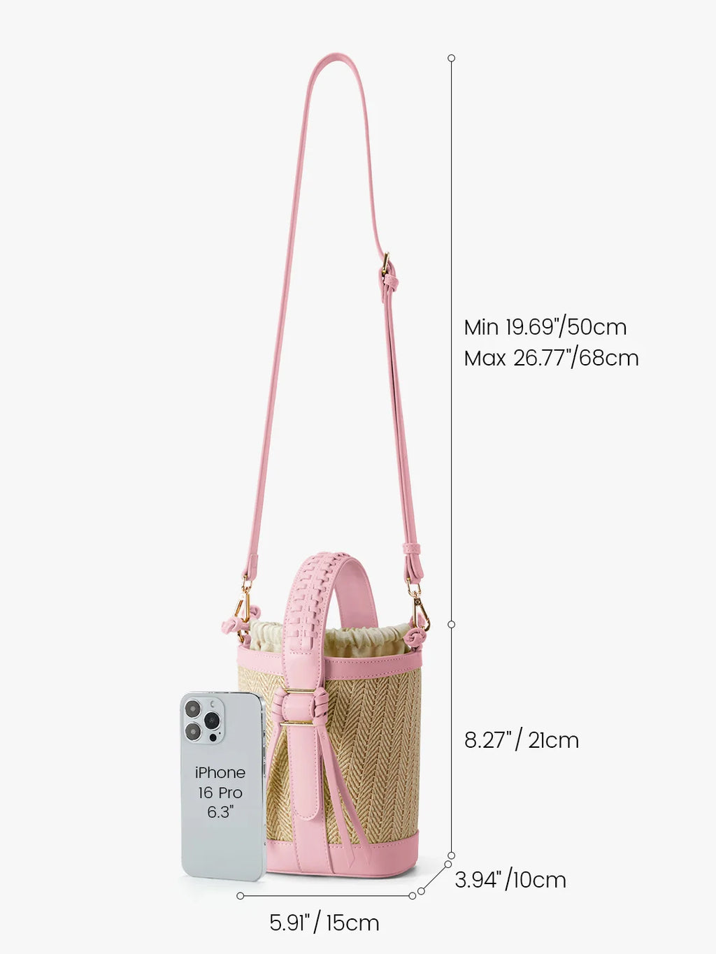 Marina Raffia Straw Bucket Bag
