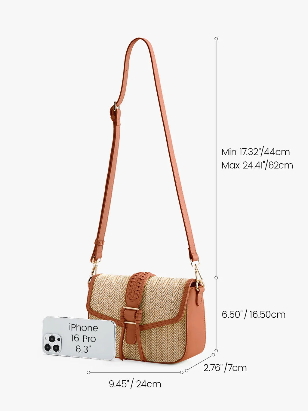 Marina Raffia Straw Crossbody Bag
