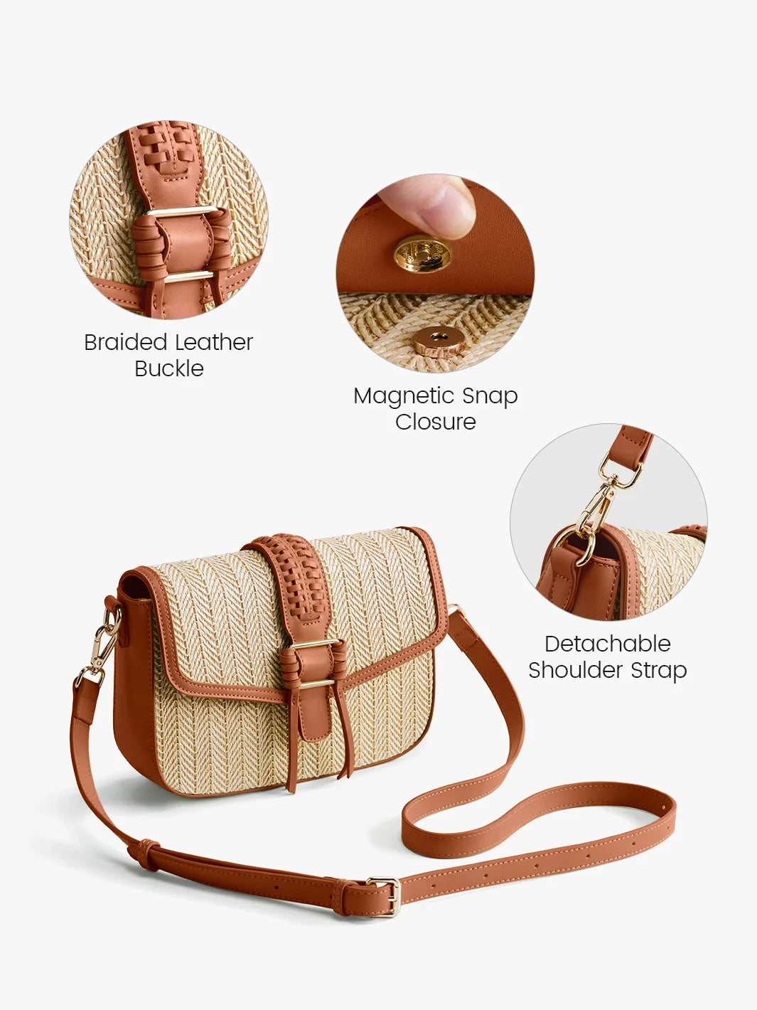 Marina Raffia Straw Crossbody Bag