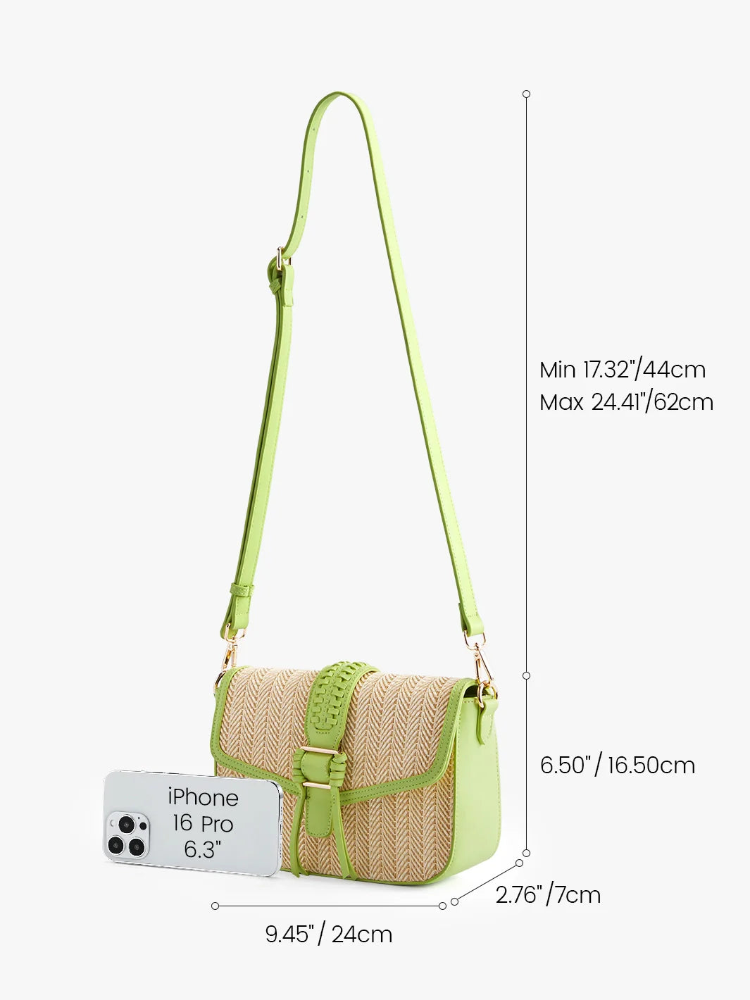 Marina Raffia Straw Crossbody Bag