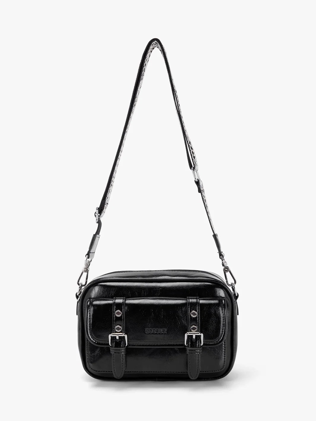 Mia Wide Strap Vegan Leather Crossbody Bag