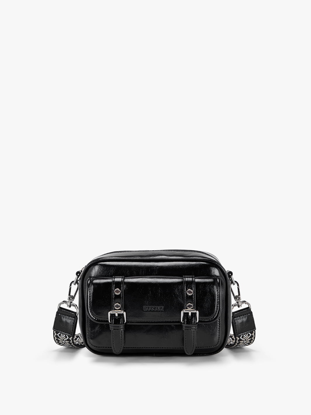 Mia Wide Strap Vegan Leather Crossbody Bag