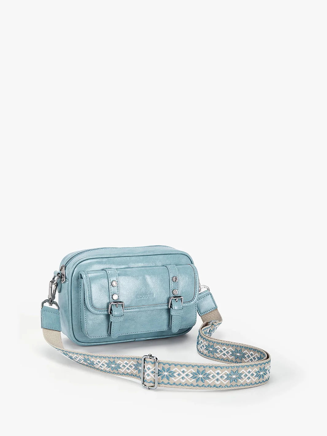 Mia Wide Strap Vegan Leather Crossbody Bag