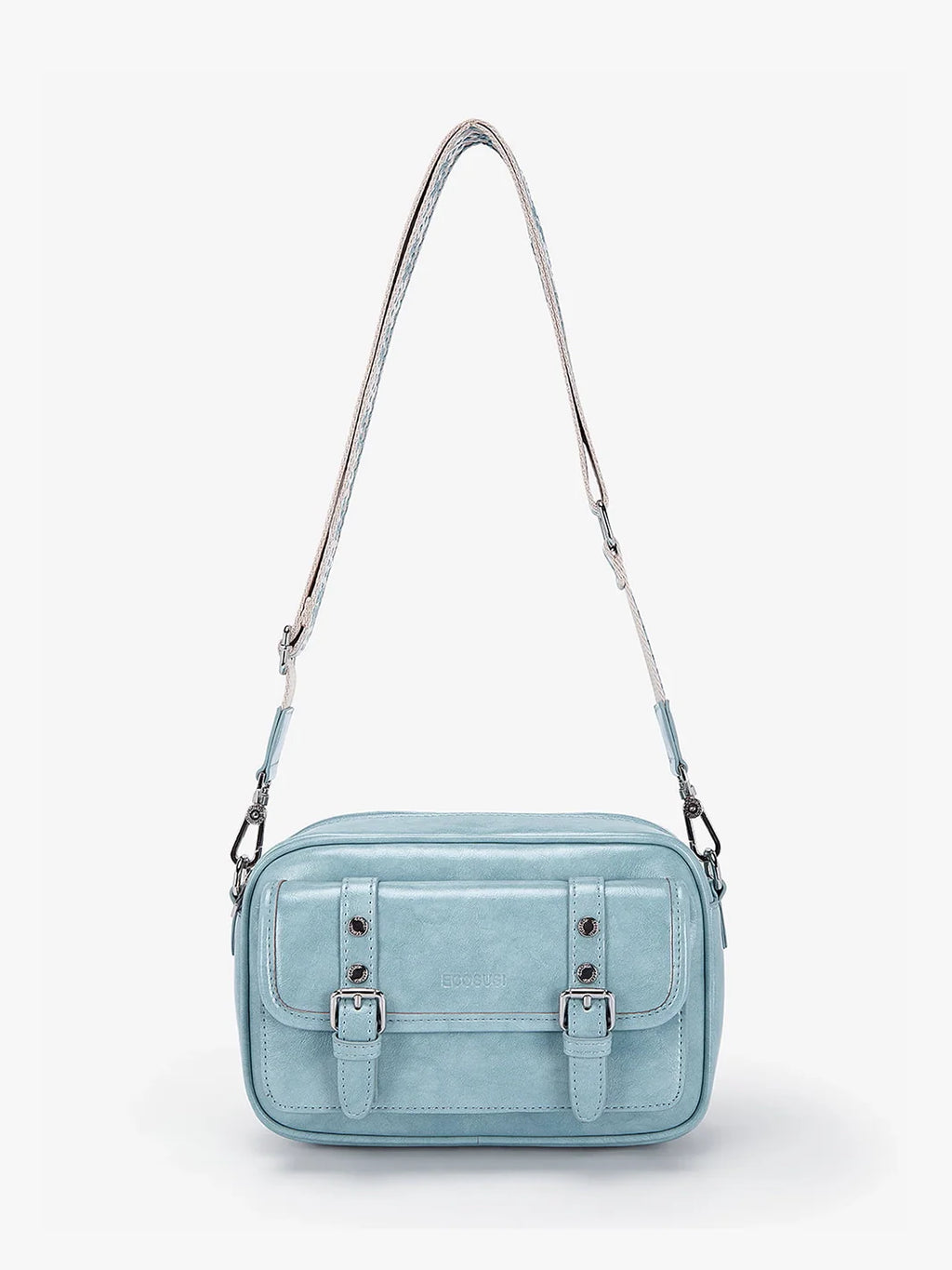 Mia Wide Strap Vegan Leather Crossbody Bag