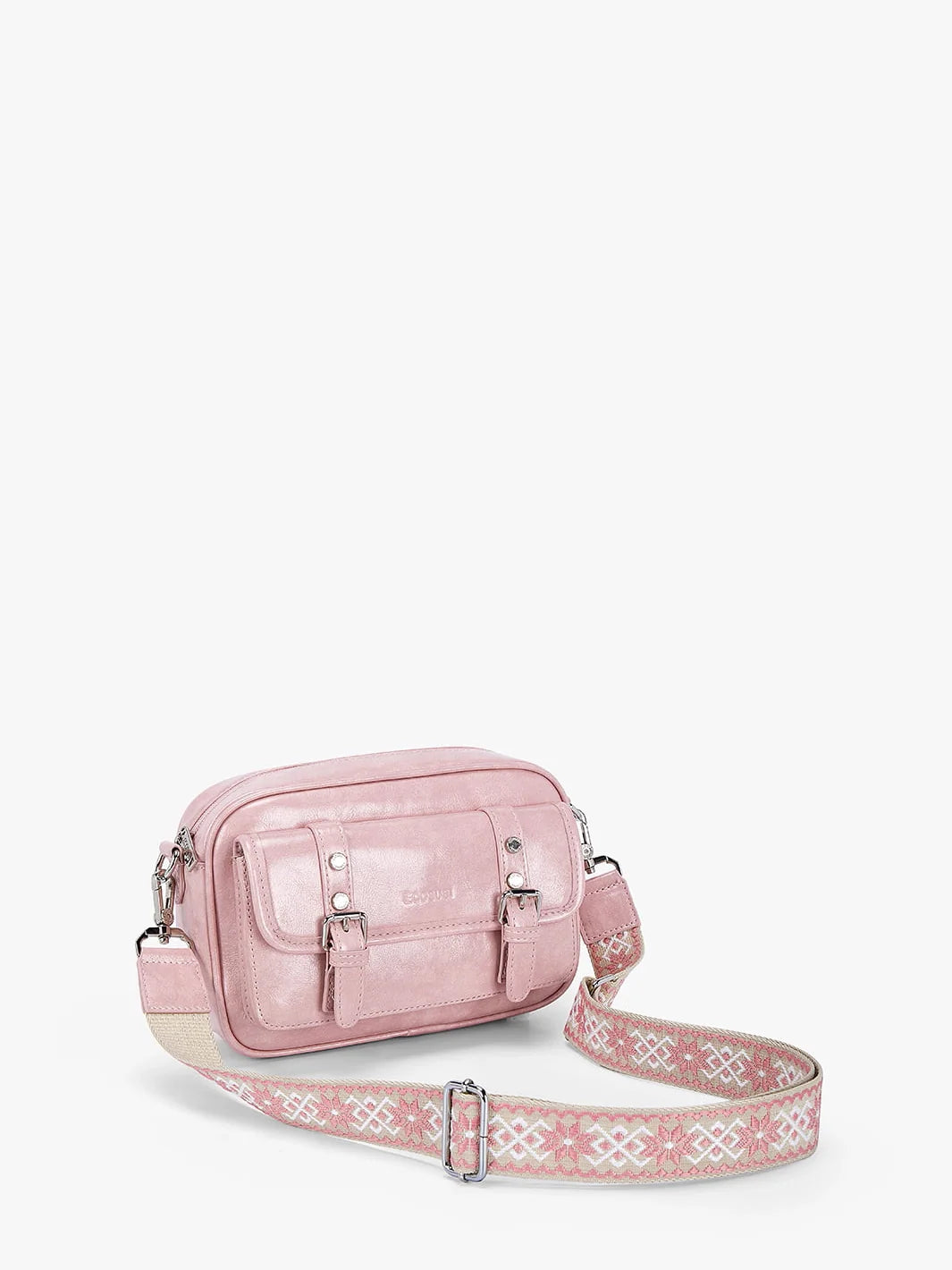 Mia Wide Strap Vegan Leather Crossbody Bag
