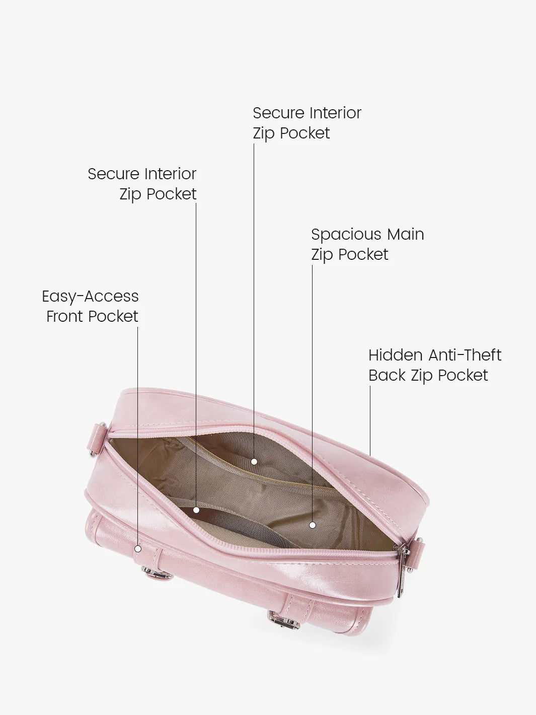 Mia Wide Strap Vegan Leather Crossbody Bag