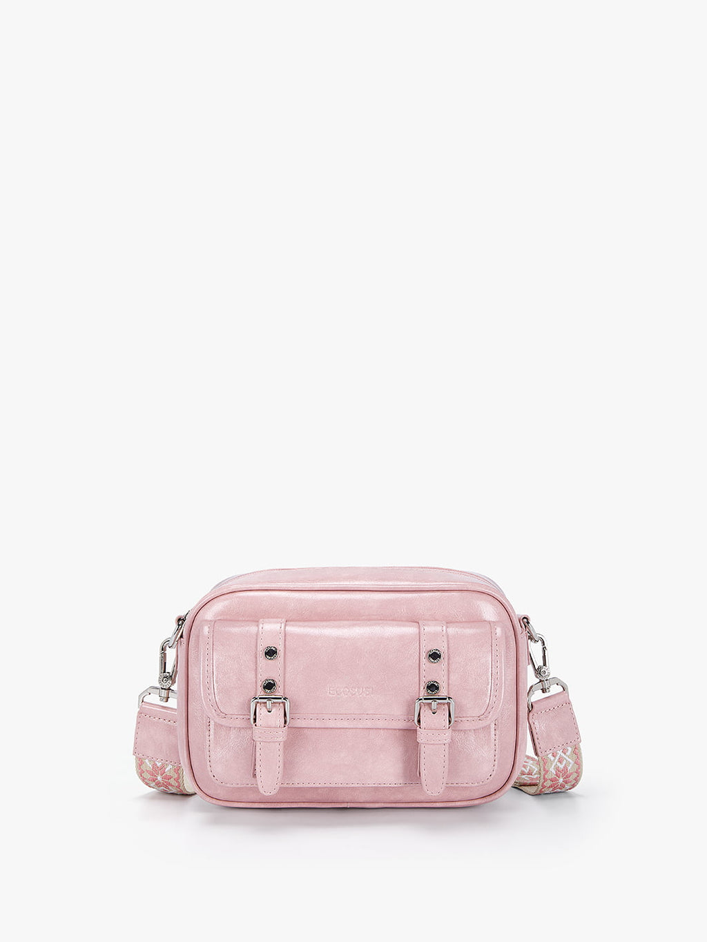 Mia Wide Strap Vegan Leather Crossbody Bag