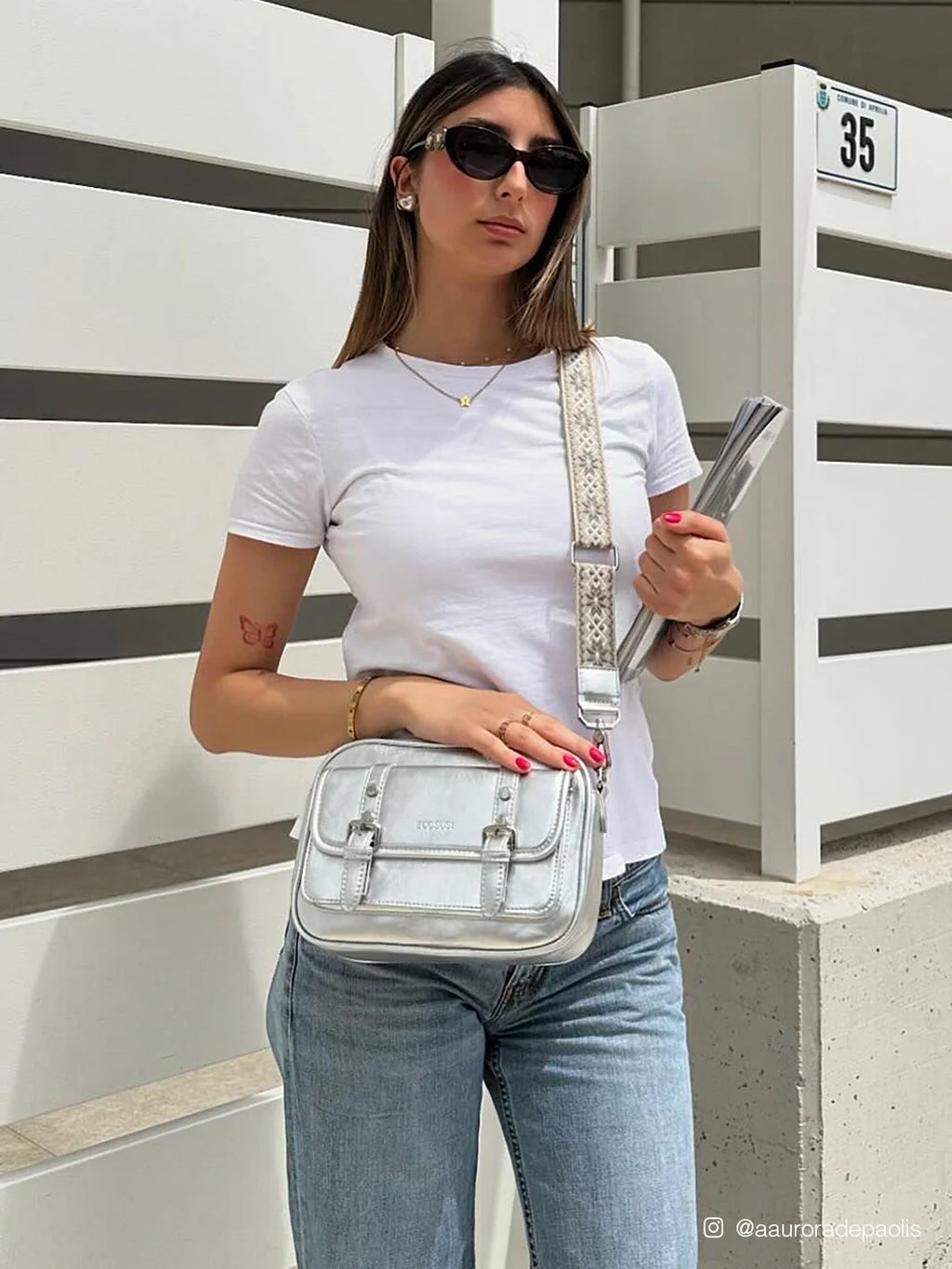 Mia Wide Strap Vegan Leather Crossbody Bag