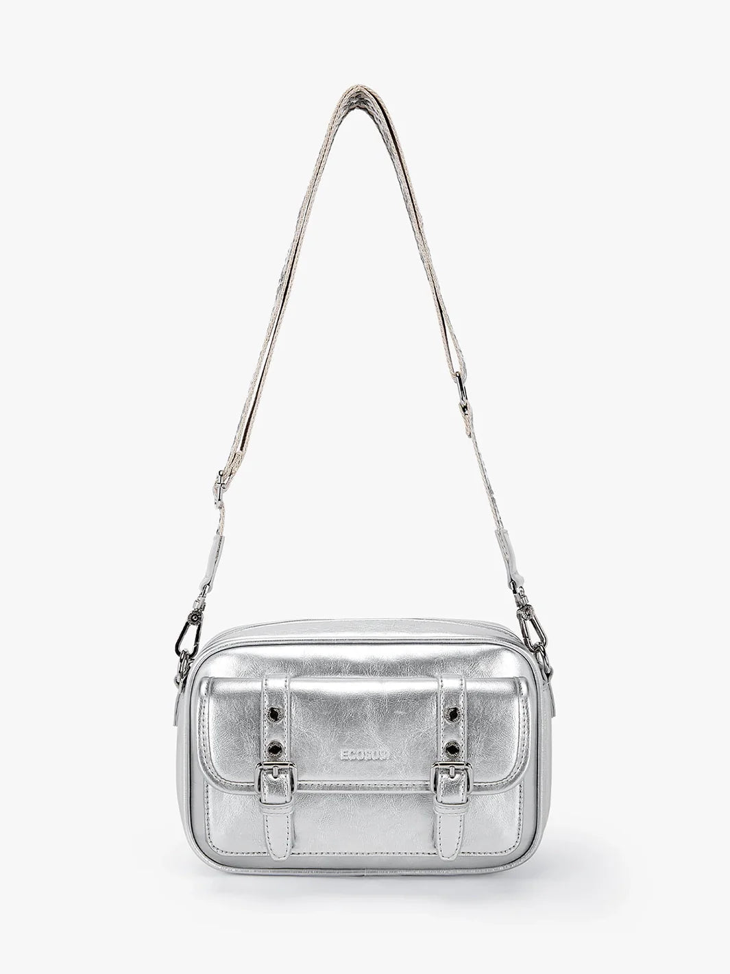 Mia Wide Strap Vegan Leather Crossbody Bag
