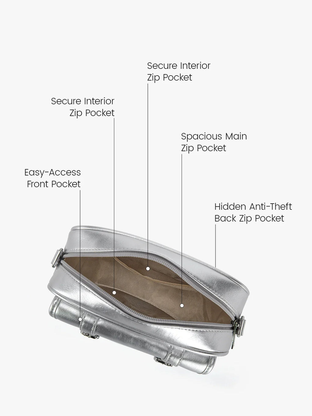 Mia Wide Strap Vegan Leather Crossbody Bag