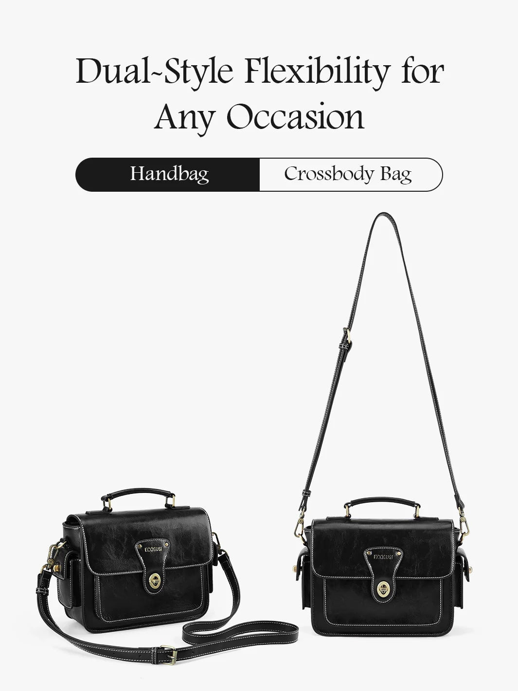 Alison Vintage Vegan Leather Crossbody Bag