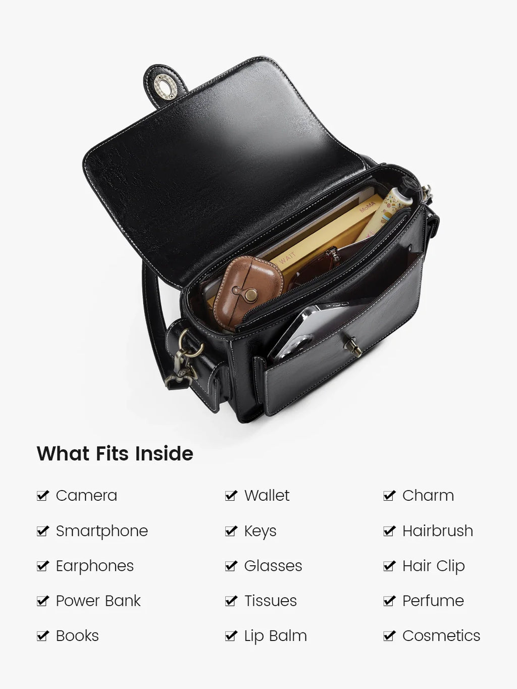 Alison Vintage Vegan Leather Crossbody Bag