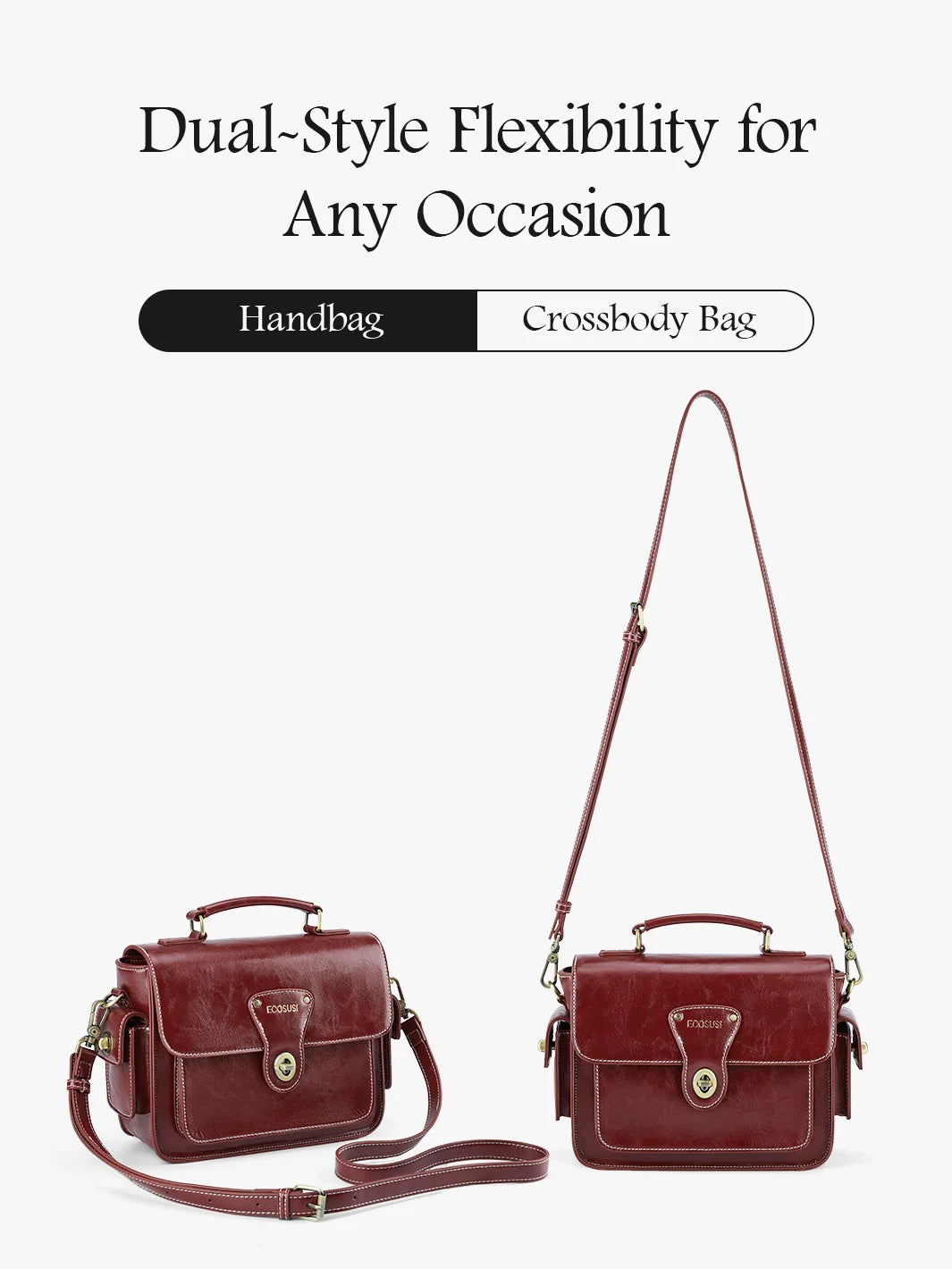 Alison Vintage Vegan Leather Crossbody Bag