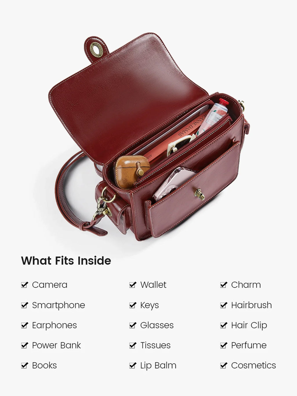 Alison Vintage Vegan Leather Crossbody Bag