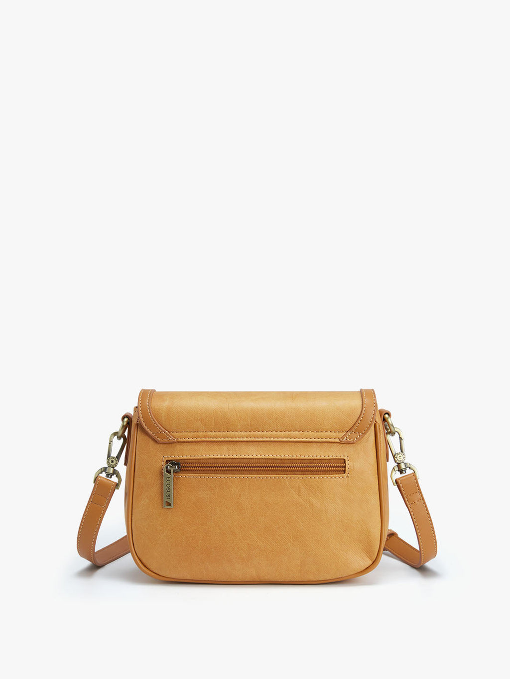 Evelina Washable Paper Vintage Saddle Crossbody