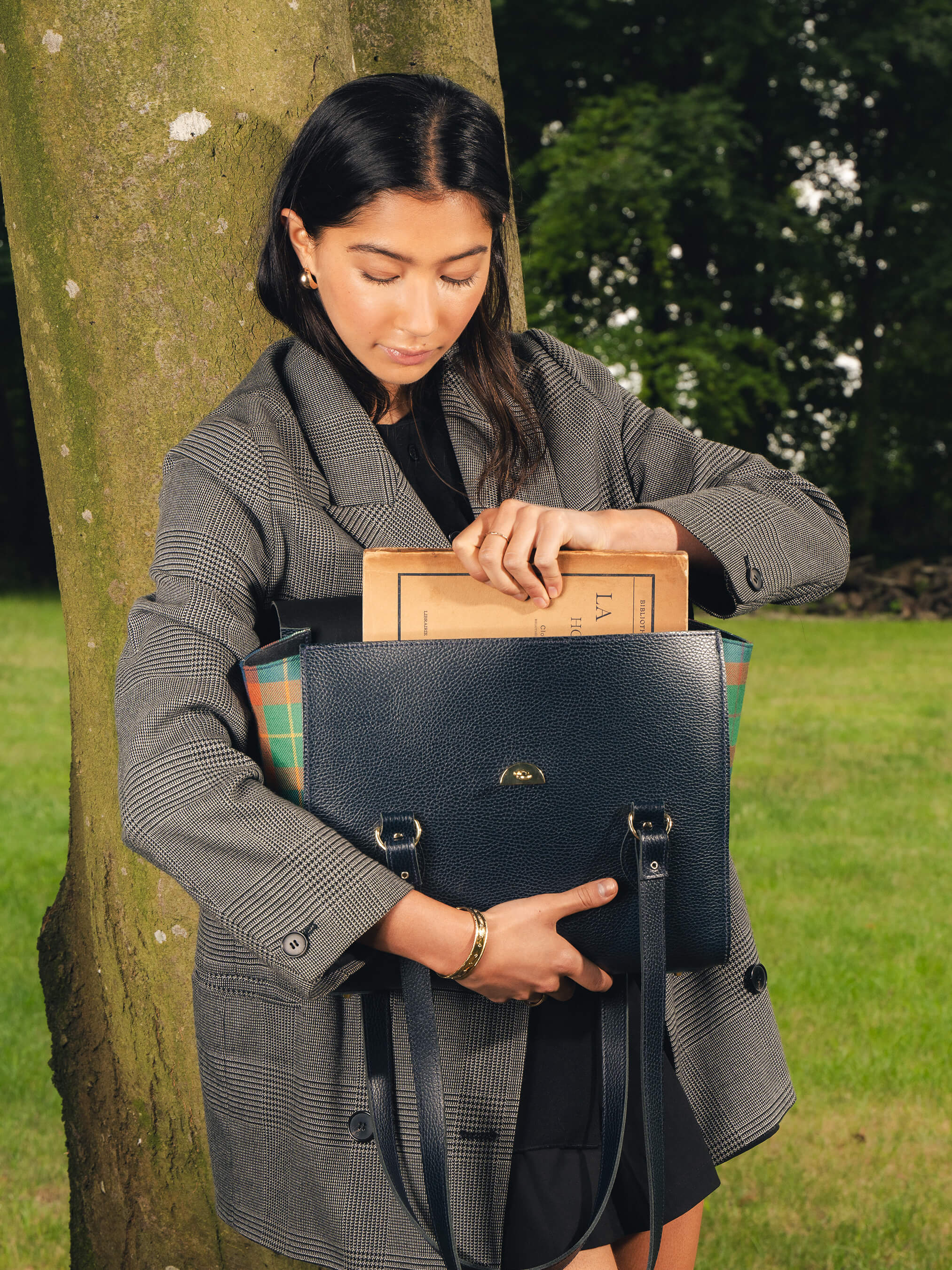 The Emily - Amnesty International Tartan & Navy Celtic Grain