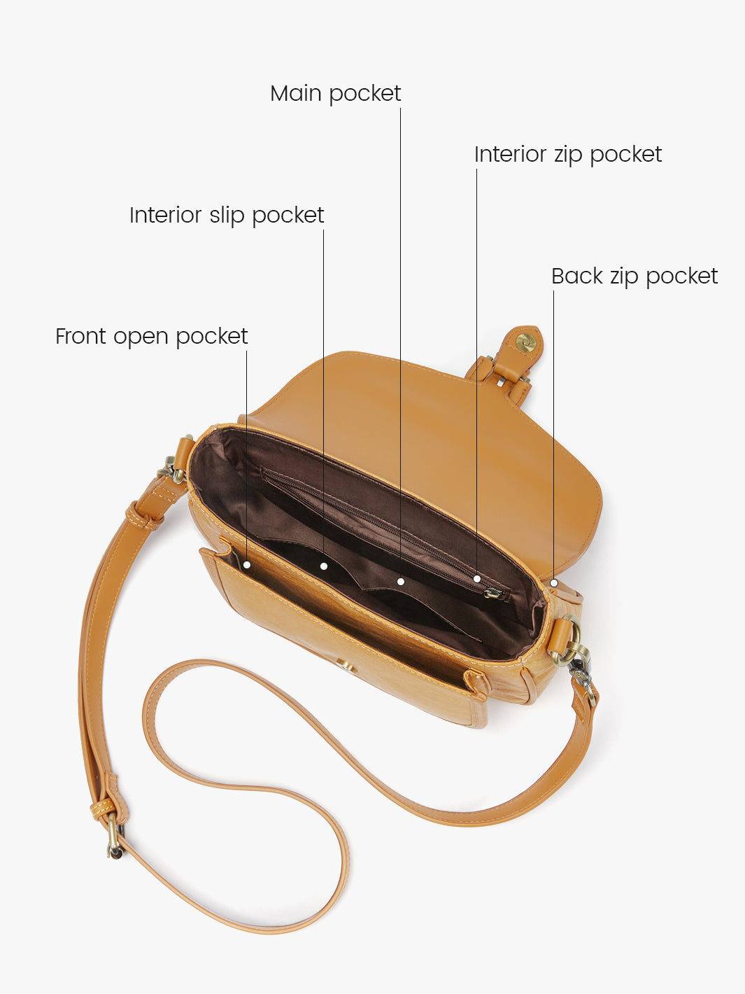 Evelina Washable Paper Vintage Saddle Crossbody