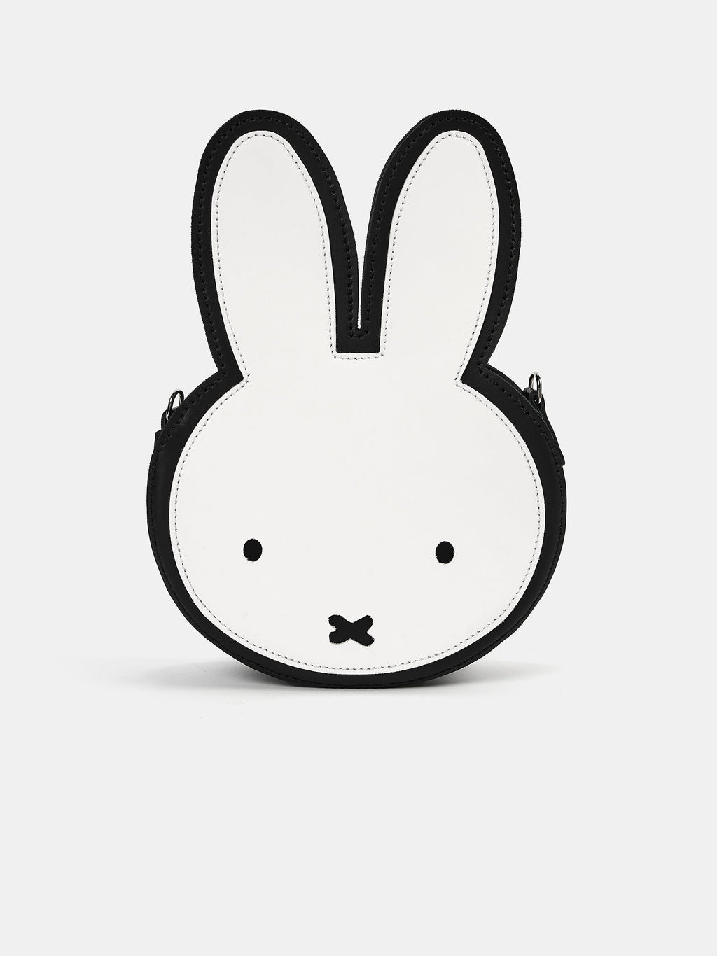 The Miffy Face Cross-Body Bag - Black and Brilliant White