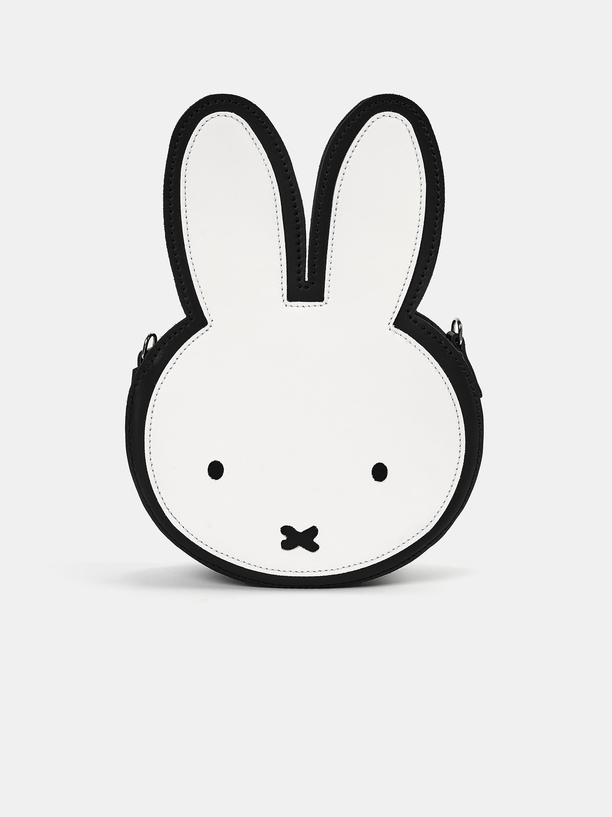 The Miffy Face Cross-Body Bag - Black and Brilliant White