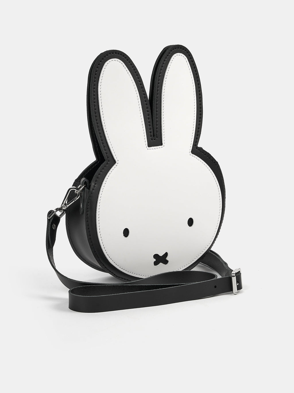 The Miffy Face Cross-Body Bag - Black and Brilliant White