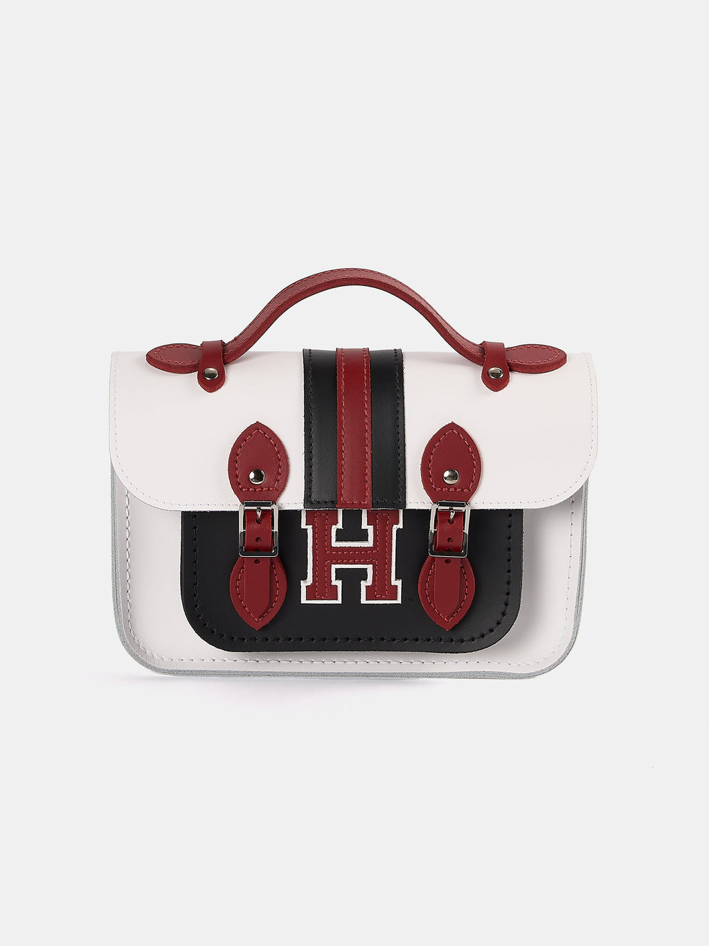 The Mini - White with Harvard Stripe
