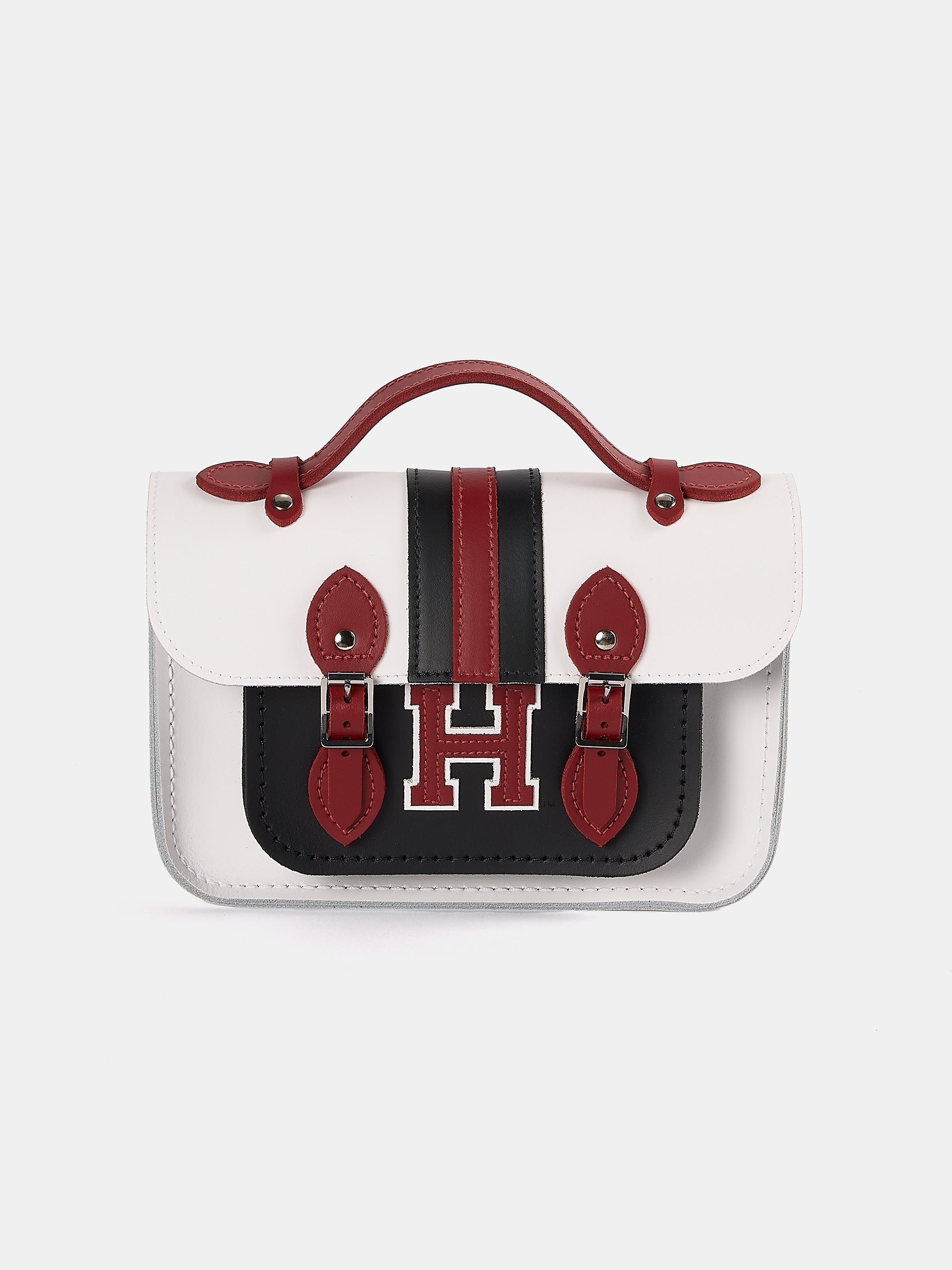 The Mini - White with Harvard Stripe