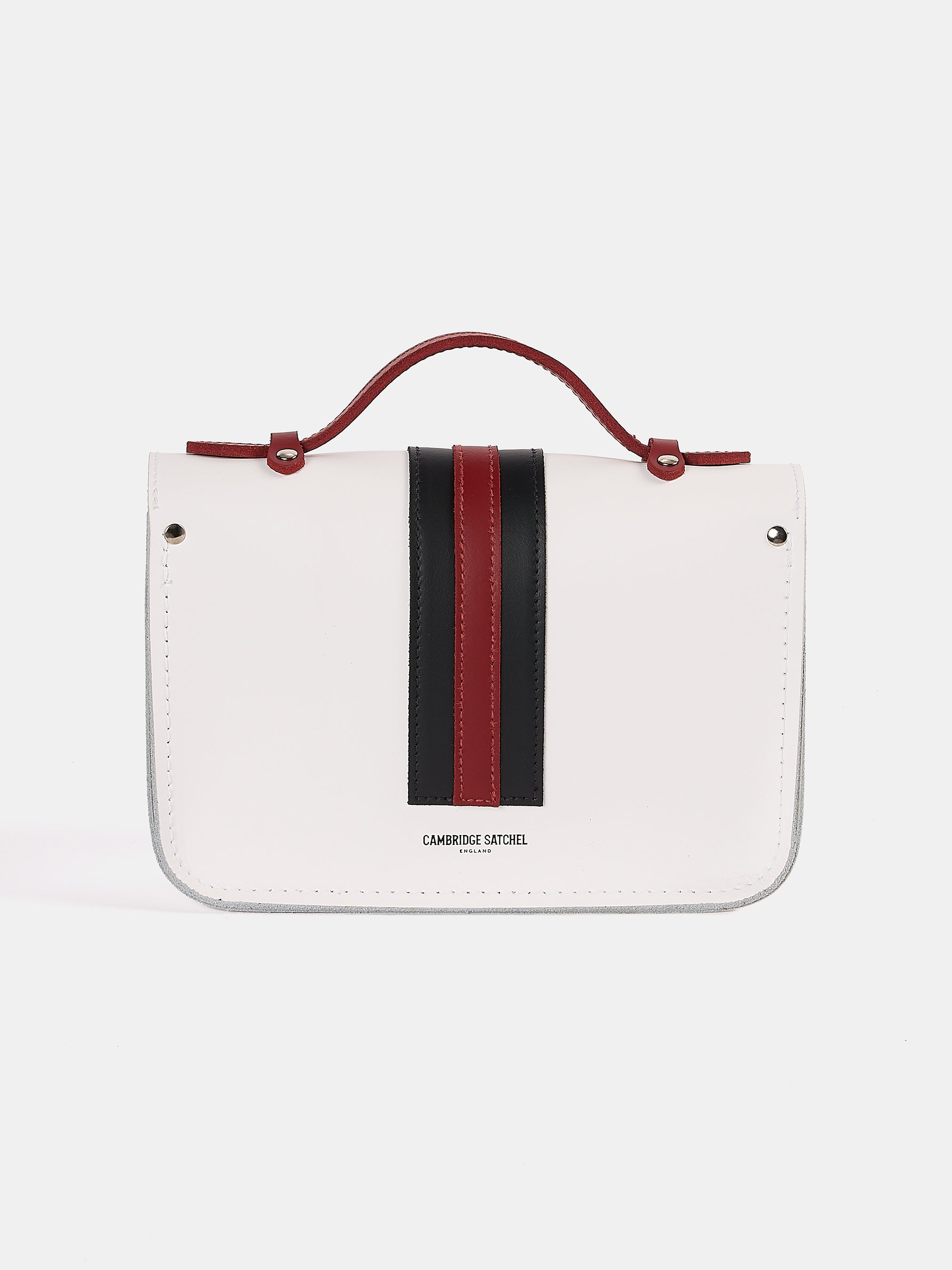 The Mini - White with Harvard Stripe