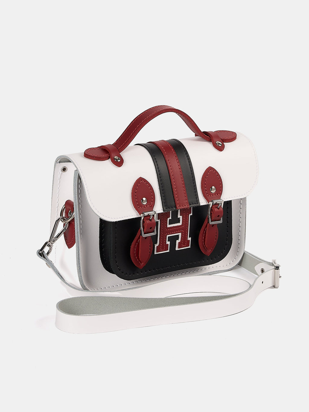 The Mini - White with Harvard Stripe
