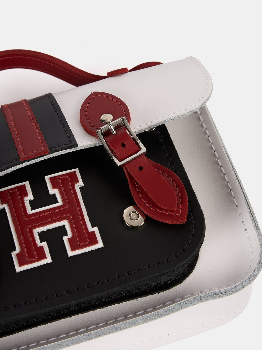 The Mini - White with Harvard Stripe