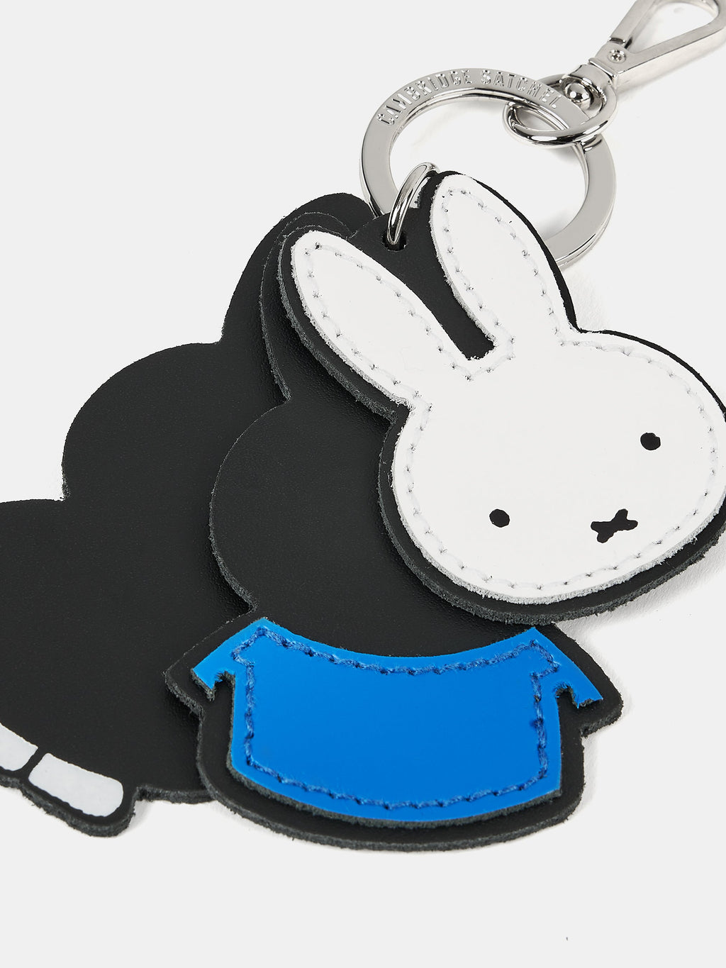 The Standing Miffy Key Charm - Black, Brilliant White & Royal Blue