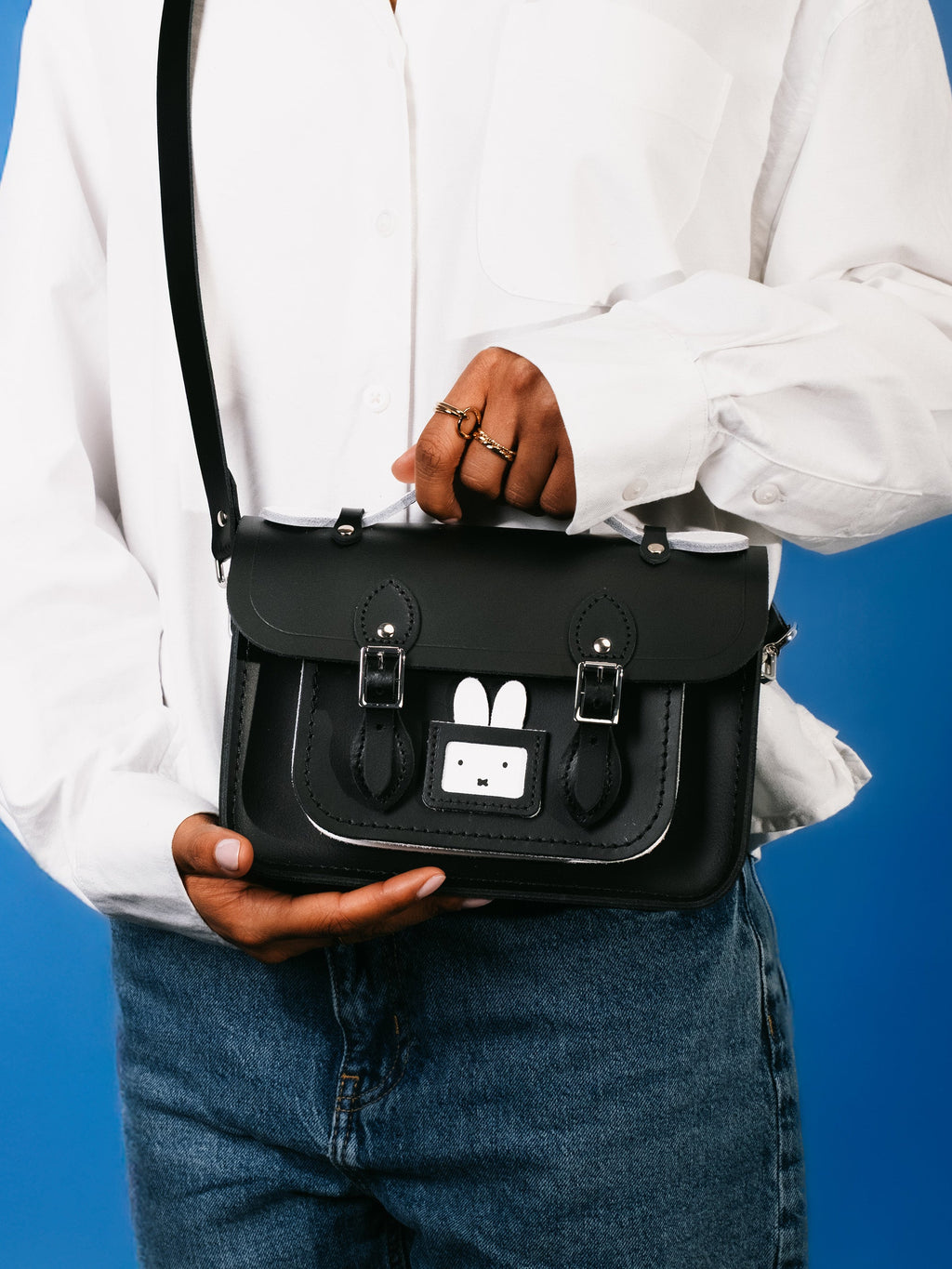 The Peekaboo Miffy Mini Satchel - Black & Brilliant White