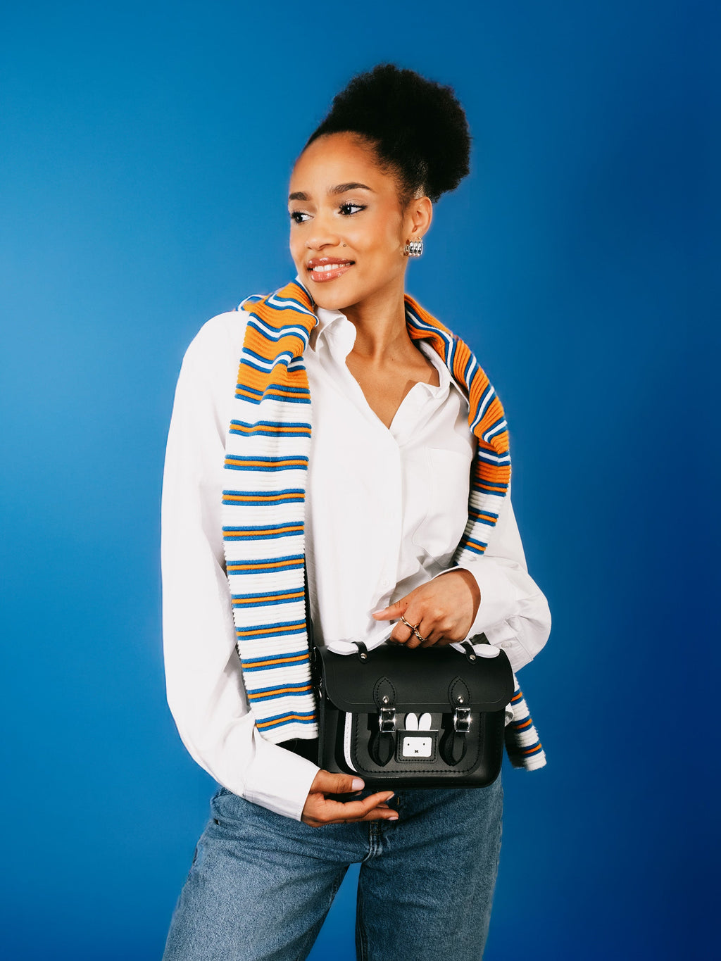 The Peekaboo Miffy Mini Satchel - Black & Brilliant White