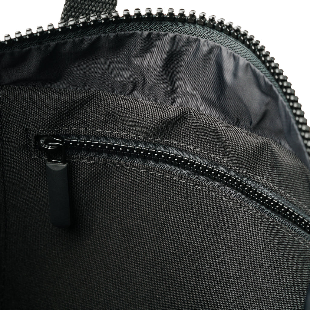 All Black Canfield Roll Top Backpack in Ash