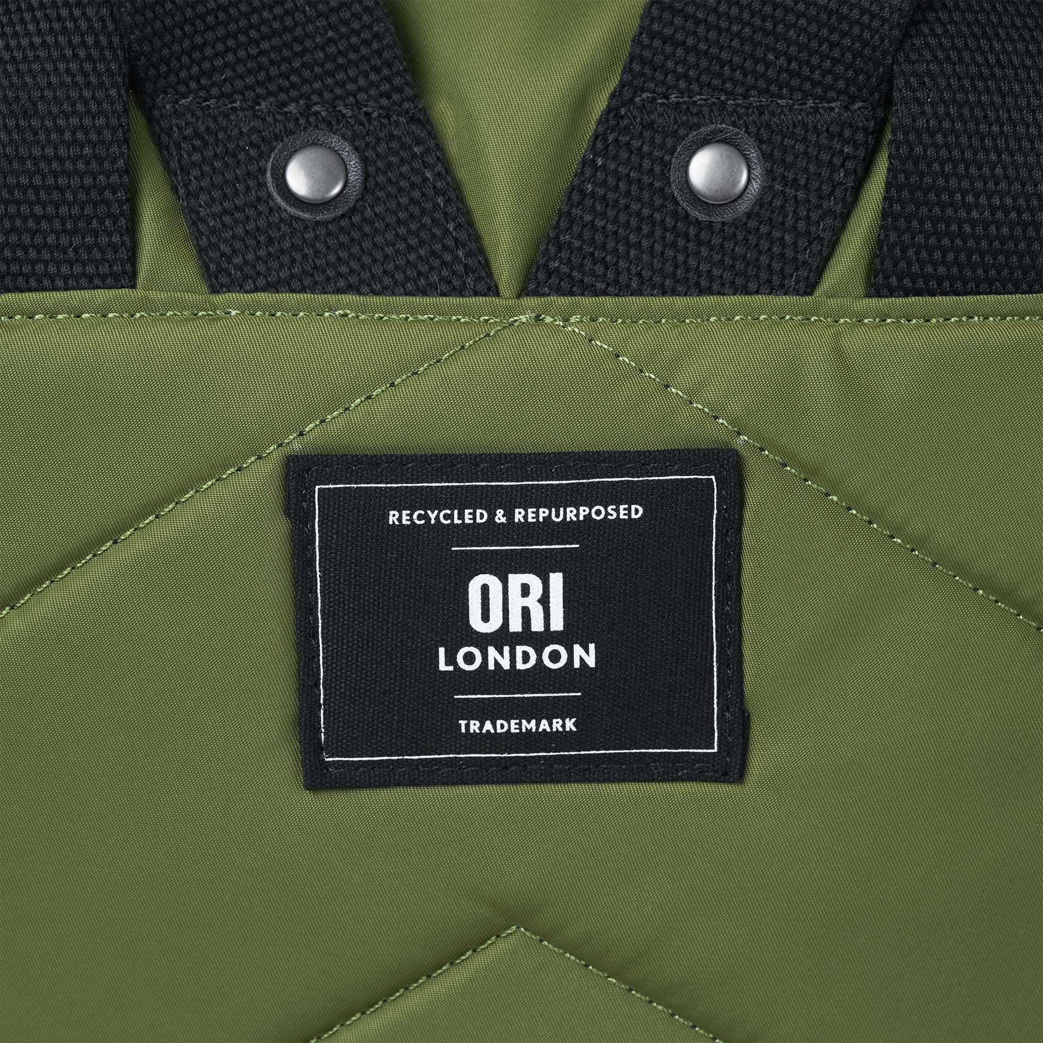 Black Label Canfield Roll Top Backpack in Avocado