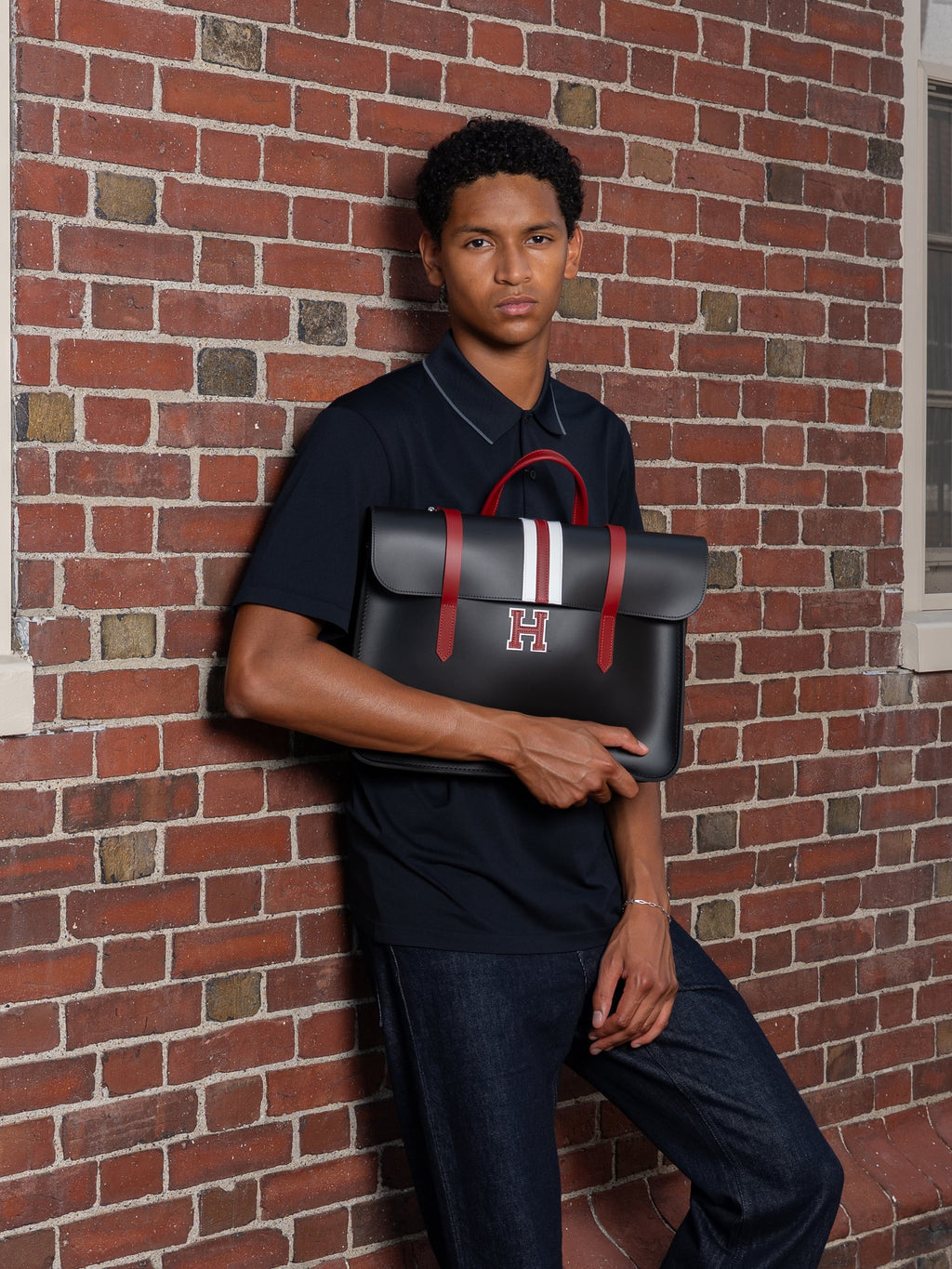 The Music Case - Black with Harvard Stripe