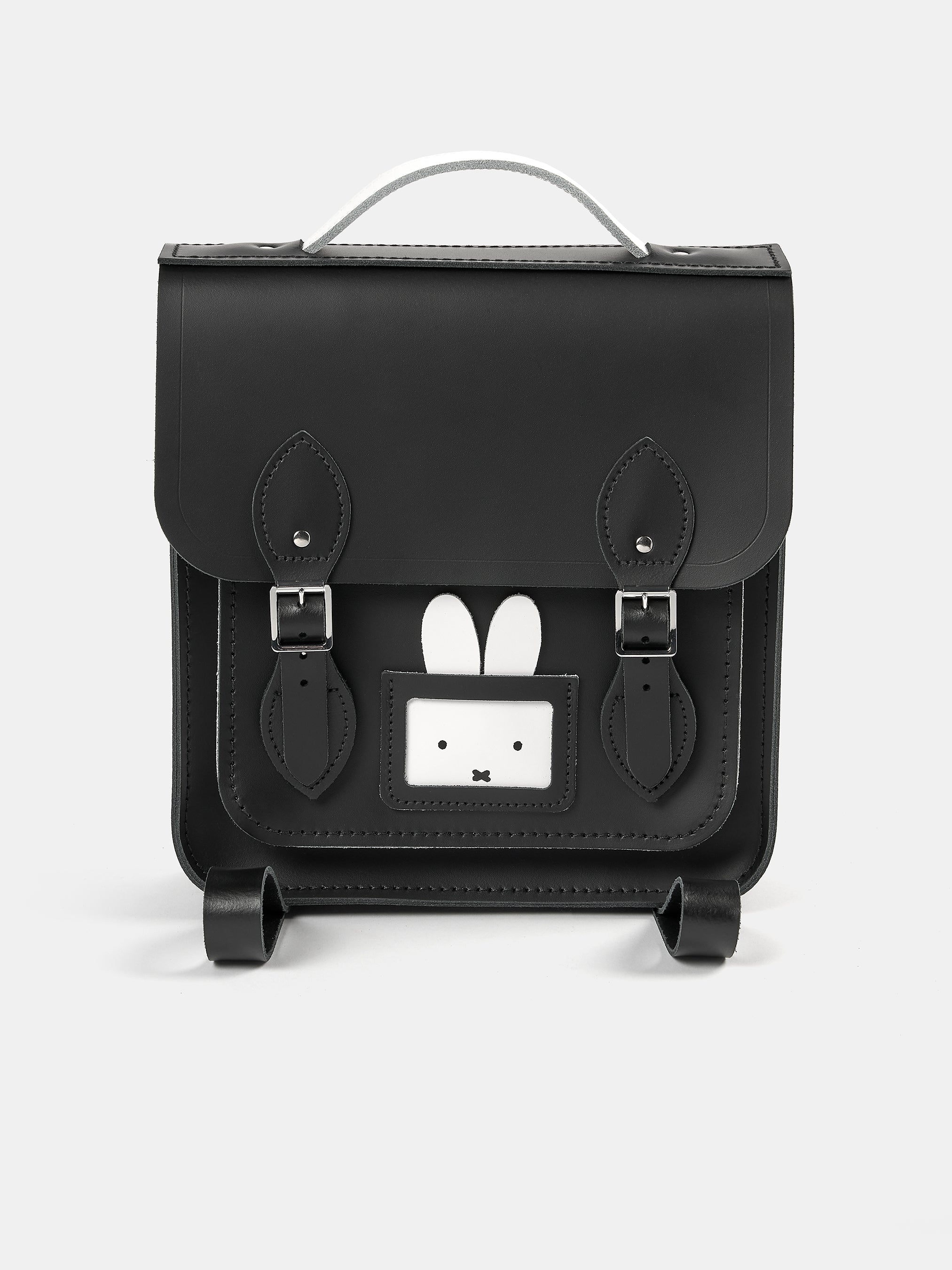 The Peekaboo Miffy Small Portrait Backpack - Black & Brilliant White