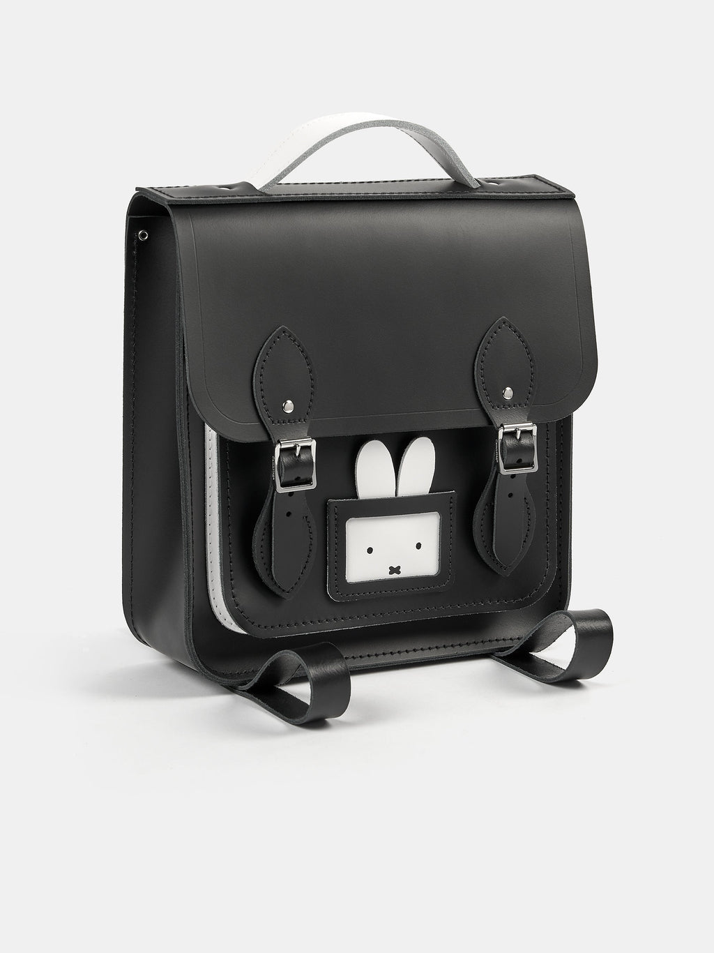 The Peekaboo Miffy Small Portrait Backpack - Black & Brilliant White