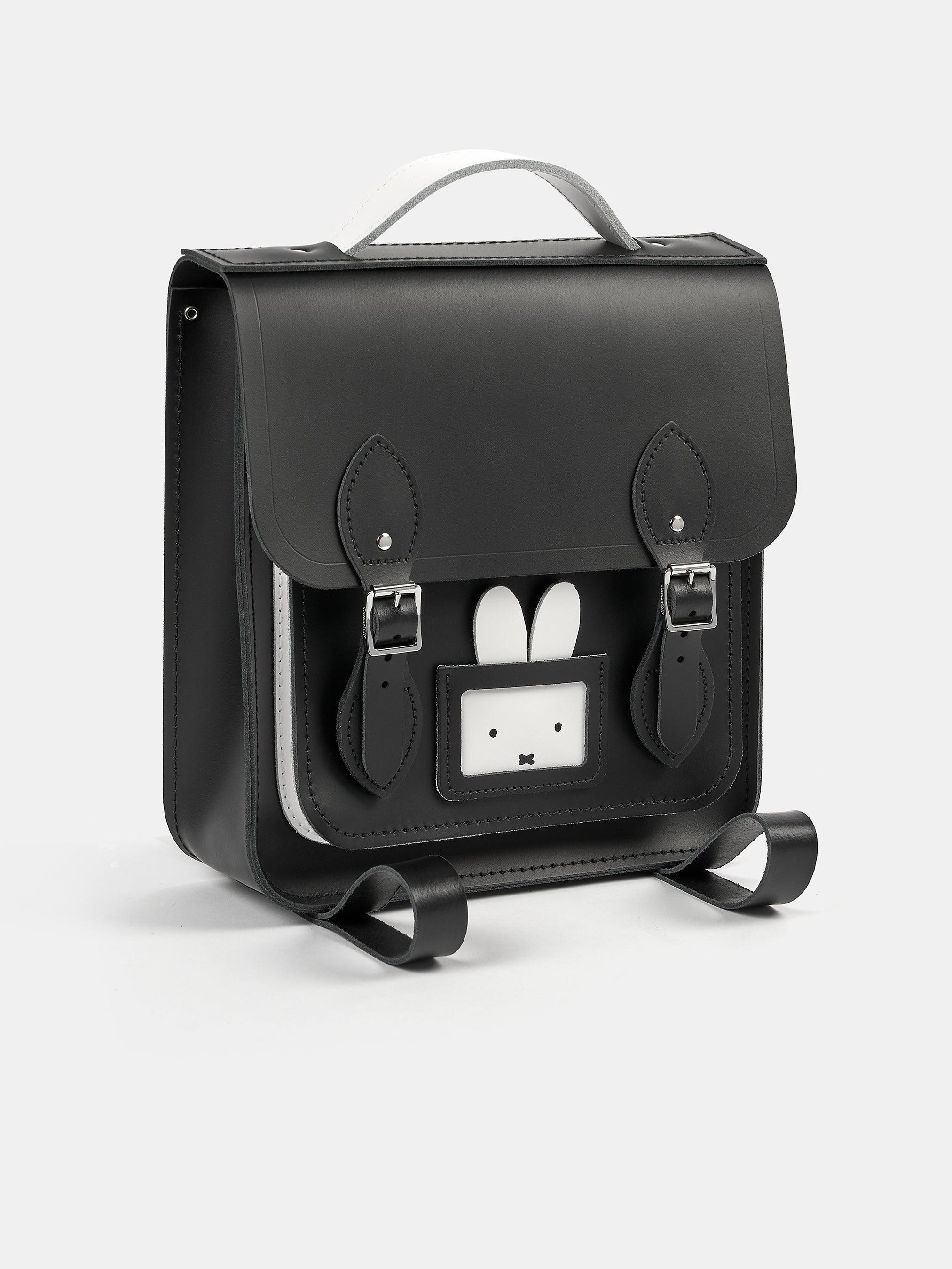 The Peekaboo Miffy Small Portrait Backpack - Black & Brilliant White